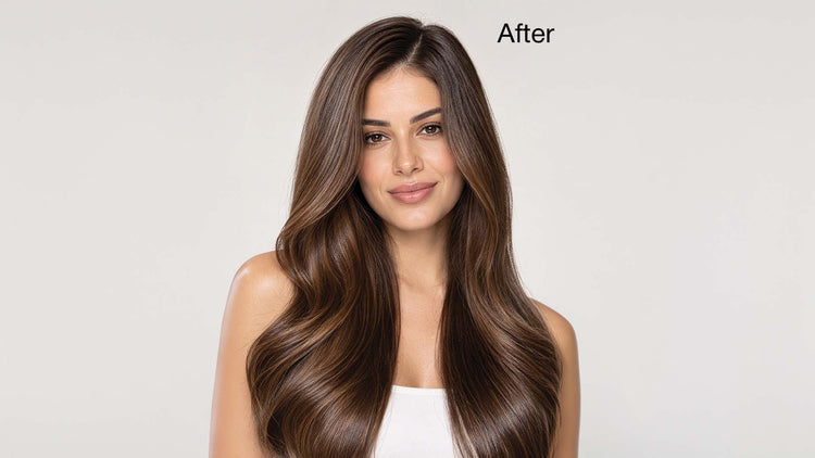 Close-up of hydrated, soft, and manageable hair after using Leave-In Conditioner Cream.
