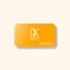 Orange gift card with rounded corners featuring "GK Hair Professional" in white text. The bottom right corner displays "Rs 5,000". Minimalist design.