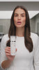 Product film: presenter introduces GK Hair Leave-In Cream, applies it to damp hair and combs it through to detangle